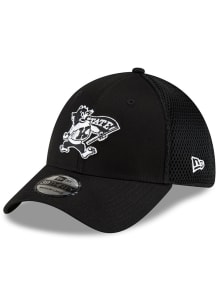 New Era K-State Wildcats Mens Black Black and White Logo 39THIRTY Flex Hat