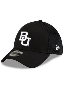 New Era Baylor Bears Mens Black Black and White Logo 39THIRTY Flex Hat