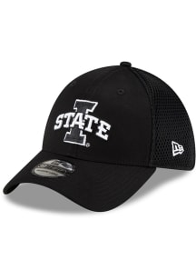New Era Iowa State Cyclones Mens Black Black and White Logo 39THIRTY Flex Hat