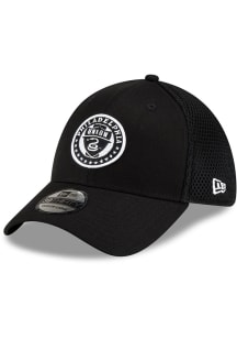 New Era Philadelphia Union Mens Black Black and White Logo 39THIRTY Flex Hat