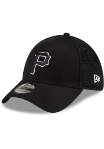 New Era Pittsburgh Pirates Mens Black Black and White Logo 39THIRTY Flex Hat