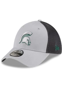 New Era Michigan State Spartans Mens Graphite Graphite and Grey Tonal Logo 39THIRTY Flex Hat