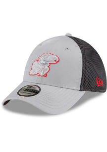 New Era Kansas Jayhawks Mens Graphite Graphite and Grey Tonal Logo 39THIRTY Flex Hat