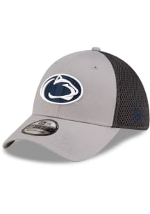 New Era Penn State Nittany Lions Mens Graphite Graphite and Grey Tonal Logo 39THIRTY Flex Hat