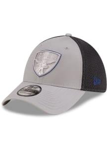 New Era FC Dallas Mens Graphite Graphite and Grey Tonal Logo 39THIRTY Flex Hat