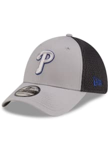 New Era Philadelphia Phillies Mens Graphite Graphite and Grey Tonal Logo 39THIRTY Modern Flex Ha..