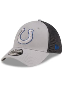 New Era Indianapolis Colts Mens Graphite Graphite and Grey Tonal Logo 39THIRTY Flex Hat