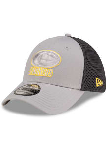 New Era Green Bay Packers Mens Graphite Graphite and Grey Tonal Logo 39THIRTY Flex Hat