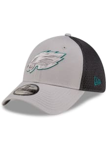 New Era Philadelphia Eagles Mens Graphite Graphite and Grey Tonal Logo 39THIRTY Flex Hat