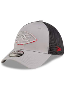 New Era Kansas City Chiefs Mens Graphite Graphite and Grey Tonal Logo 39THIRTY Flex Hat