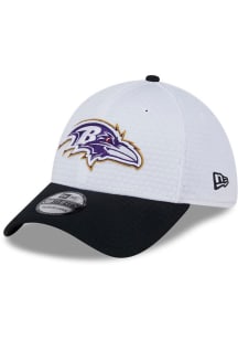 New Era Baltimore Ravens Mens White 2024 Training Camp 39THIRTY Flex Hat