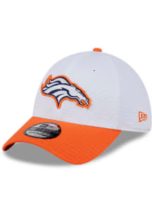 New Era Denver Broncos Mens White 2024 Training Camp 39THIRTY Flex Hat
