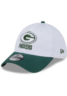 New Era Green Bay Packers Mens White 2024 Training Camp 39THIRTY Flex Hat