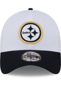 New Era Pittsburgh Steelers Mens White 2024 Training Camp 39THIRTY Flex Hat
