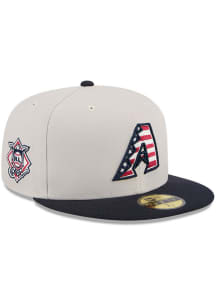 New Era Arizona Diamondbacks Mens White 2024 4th of July 59FIFTY Fitted Hat