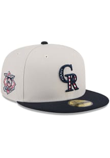 New Era Colorado Rockies Mens White 2024 4th of July 59FIFTY Fitted Hat