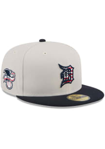 New Era Detroit Tigers Mens White 2024 4th of July 59FIFTY Fitted Hat