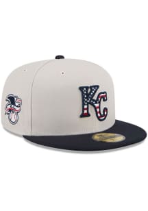New Era Kansas City Royals Mens White 2024 4th of July 59FIFTY Fitted Hat