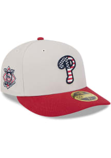 New Era Philadelphia Phillies Mens White 2024 4th of July 59FIFTY Fitted Hat