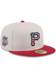 New Era Pittsburgh Pirates Mens White 2024 4th of July 59FIFTY Fitted Hat