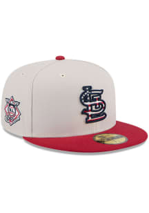 New Era St Louis Cardinals Mens White 2024 4th of July 59FIFTY Fitted Hat