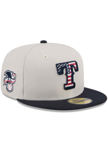 New Era Texas Rangers Mens White 2024 4th of July 59FIFTY Fitted Hat