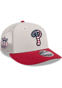 New Era Philadelphia Phillies 2024 4th of July Low Profile 9FIFTY Adjustable Hat - White