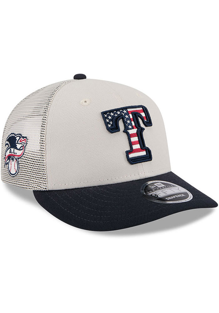 New Era Texas Rangers 2024 4th of July Low Profile 9FIFTY Adjustable Hat -  CREAM