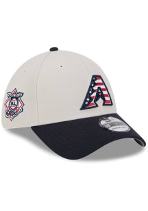 New Era Arizona Diamondbacks Mens White 2024 4th of July 39THIRTY Flex Hat