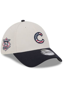 New Era Chicago Cubs Mens White 2024 4th of July 39THIRTY Flex Hat