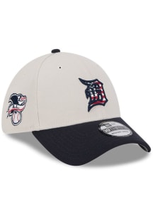 New Era Detroit Tigers Mens White 2024 4th of July 39THIRTY Flex Hat