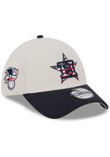 New Era Houston Astros Mens White 2024 4th of July 39THIRTY Flex Hat