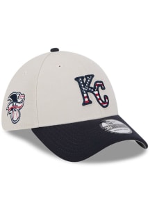 New Era Kansas City Royals Mens White 2024 4th of July 39THIRTY Flex Hat