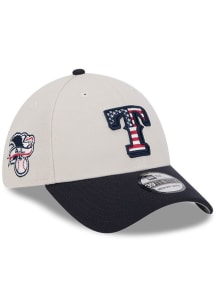 New Era Texas Rangers Mens White 2024 4th of July 39THIRTY Flex Hat