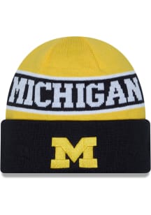 Michigan Wolverines New Era Reverse JR Cuff Youth Knit Hat - Navy Blue