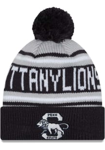 Penn State Nittany Lions New Era Evergreen JR Cuff Pom Youth Knit Hat - Navy Blue