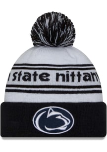 Penn State Nittany Lions New Era Banded JR Cuff Pom Youth Knit Hat - White