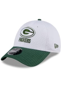 New Era Green Bay Packers 2024 Training Camp Stretch 9FORTY Adjustable Hat - White