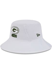 New Era Green Bay Packers White 2024 Training Camp Mens Bucket Hat