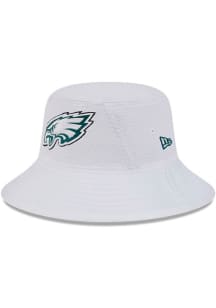 New Era Philadelphia Eagles White 2024 Training Camp Mens Bucket Hat