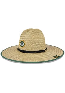 New Era Green Bay Packers Brown 2021 Training Camp Straw Mens Bucket Hat