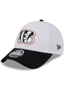 New Era Cincinnati Bengals White 2024 Training Camp JR Stretch 9FORTY Youth Adjustable Hat