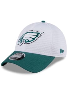 New Era Philadelphia Eagles White 2024 Training Camp JR Stretch 9FORTY Youth Adjustable Hat