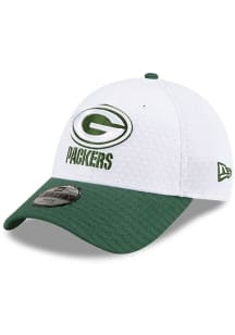 New Era Green Bay Packers White 2024 Training Camp JR Stretch 9FORTY Youth Adjustable Hat