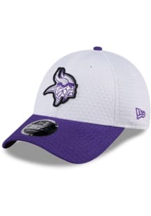 New Era Minnesota Vikings White 2024 Training Camp JR Stretch 9FORTY Youth Adjustable Hat