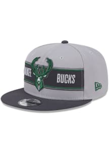 New Era Milwaukee Bucks Grey 2024 NBA Draft 9FIFTY Mens Snapback Hat