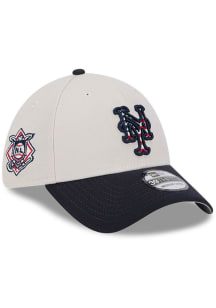 New Era New York Mets Mens White 2024 4th of July 39THIRTY Flex Hat