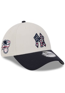 New Era New York Yankees Mens White 2024 4th of July 39THIRTY Flex Hat