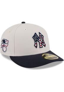 New Era New York Yankees Mens White 2024 4th of July Low Profile 59FIFTY Fitted Hat