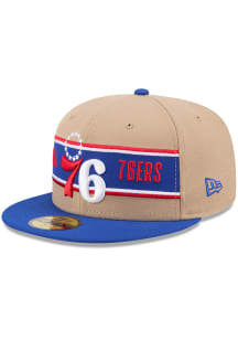 New Era Philadelphia 76ers Mens Brown 2024 NBA Draft 59FIFTY Fitted Hat